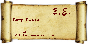 Berg Emese névjegykártya